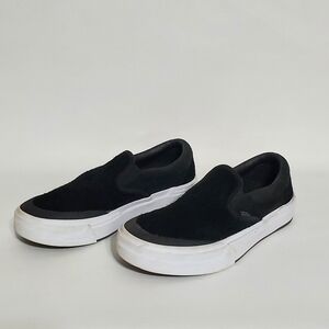 Vans Professional BMX Shoe in Black Suede Pop Cush Slip Ons